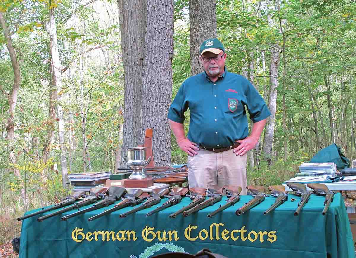 Tom Devers, president of the GGCA, giving a presentation about German stalking rifles at the Don Kettelkamp Shoot on October 7, 2017.